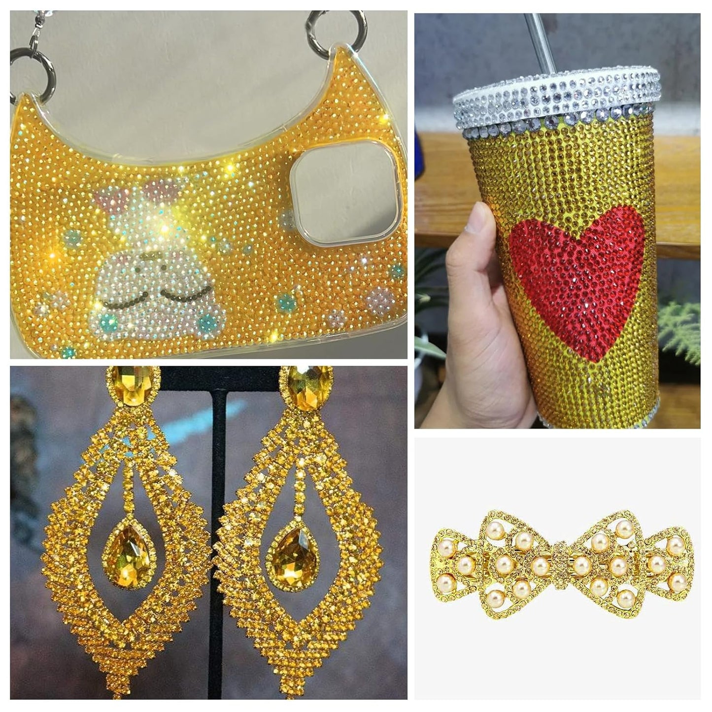 1440Pcs Metallic Sunshine Crystal Rhinestones,Glass Flatback Rhinestones Gemstones Small for Nail Face Makeup Art Crafts Clothes Decoration -(SS10,2.8mm,Metallic Sunshine)