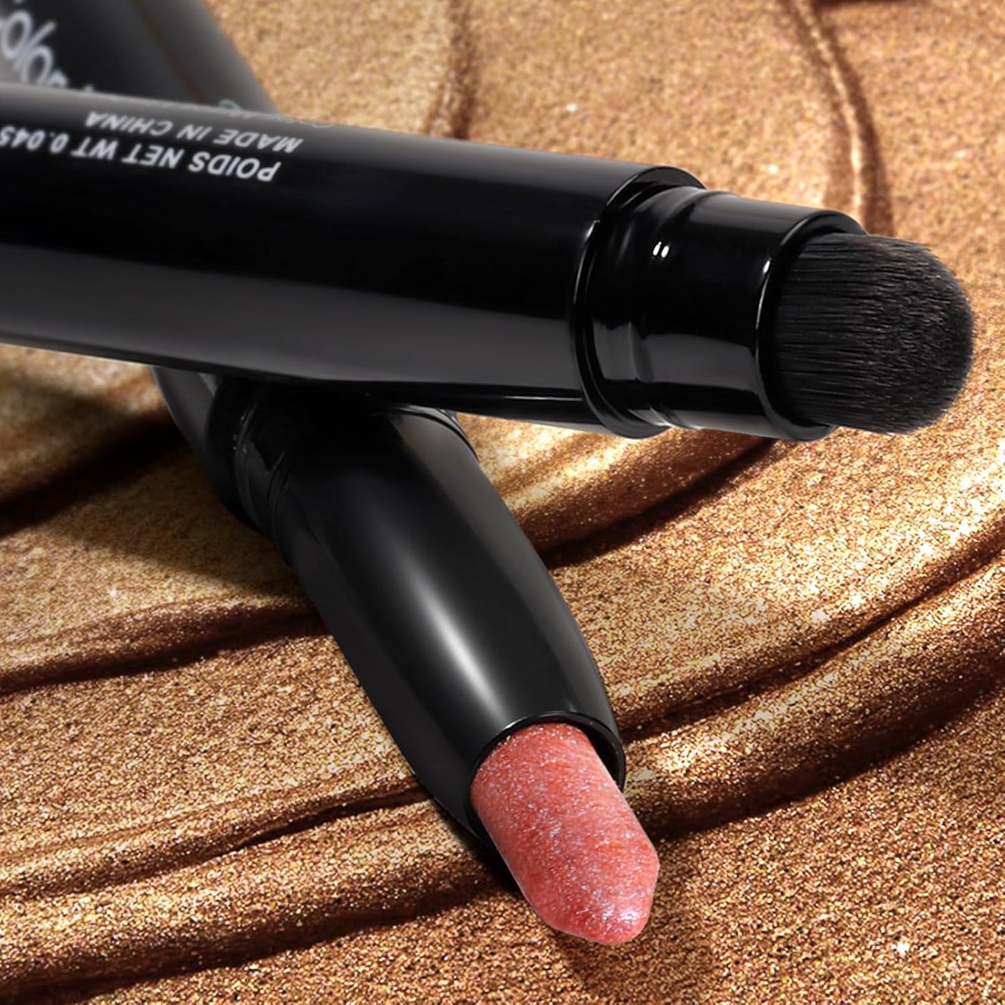 Cream Waterproof Hypoallergenic Eyeshadow Stick, long wear Metallic Glitter Matte Eye Shadow Pencil With Makeup Brush, Eye Brightener, 52 Cherry Metallic