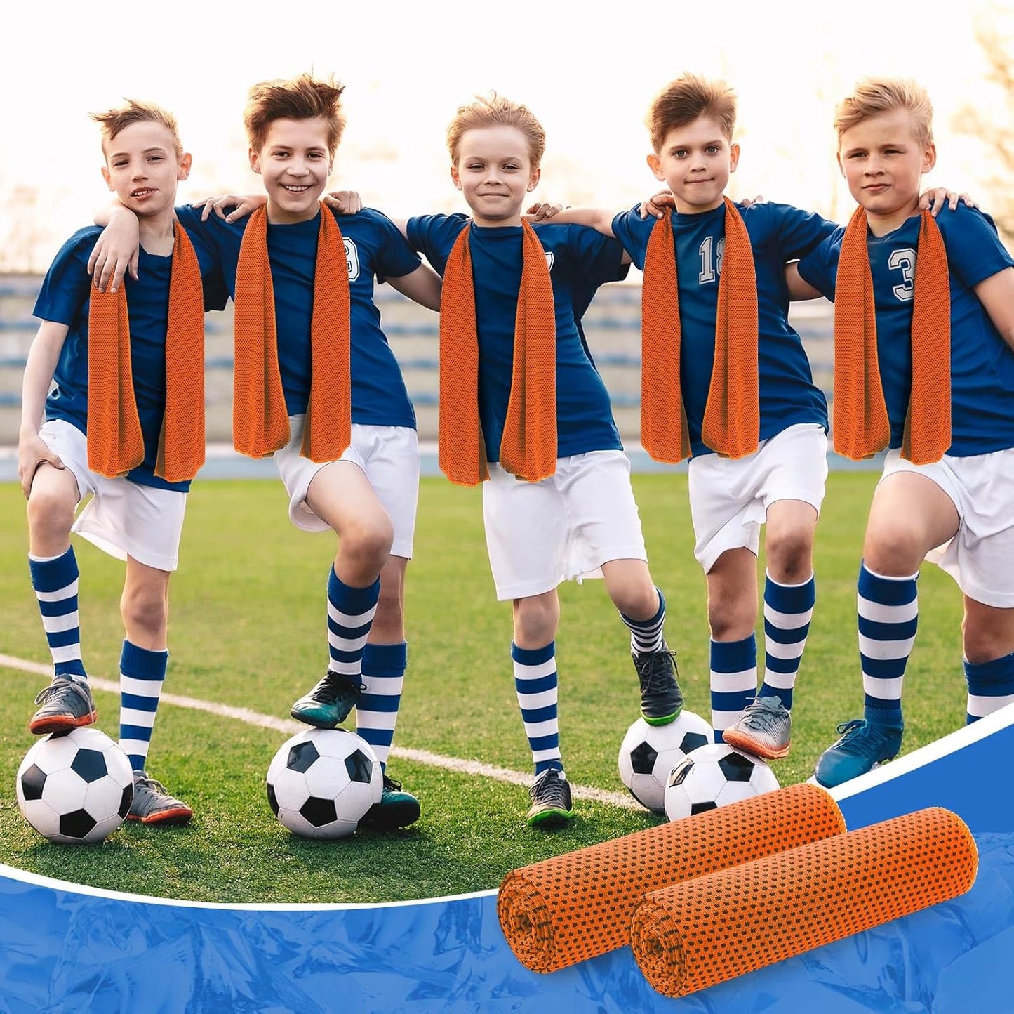 Hosuly 30 Pack Cooling Towels, 40"x12" Ice Breathable Soft Chilly Sweat Rag Microfiber Workout Rags for Gym Cooling Towels for Neck and Face for Yoga Golf Sport Running