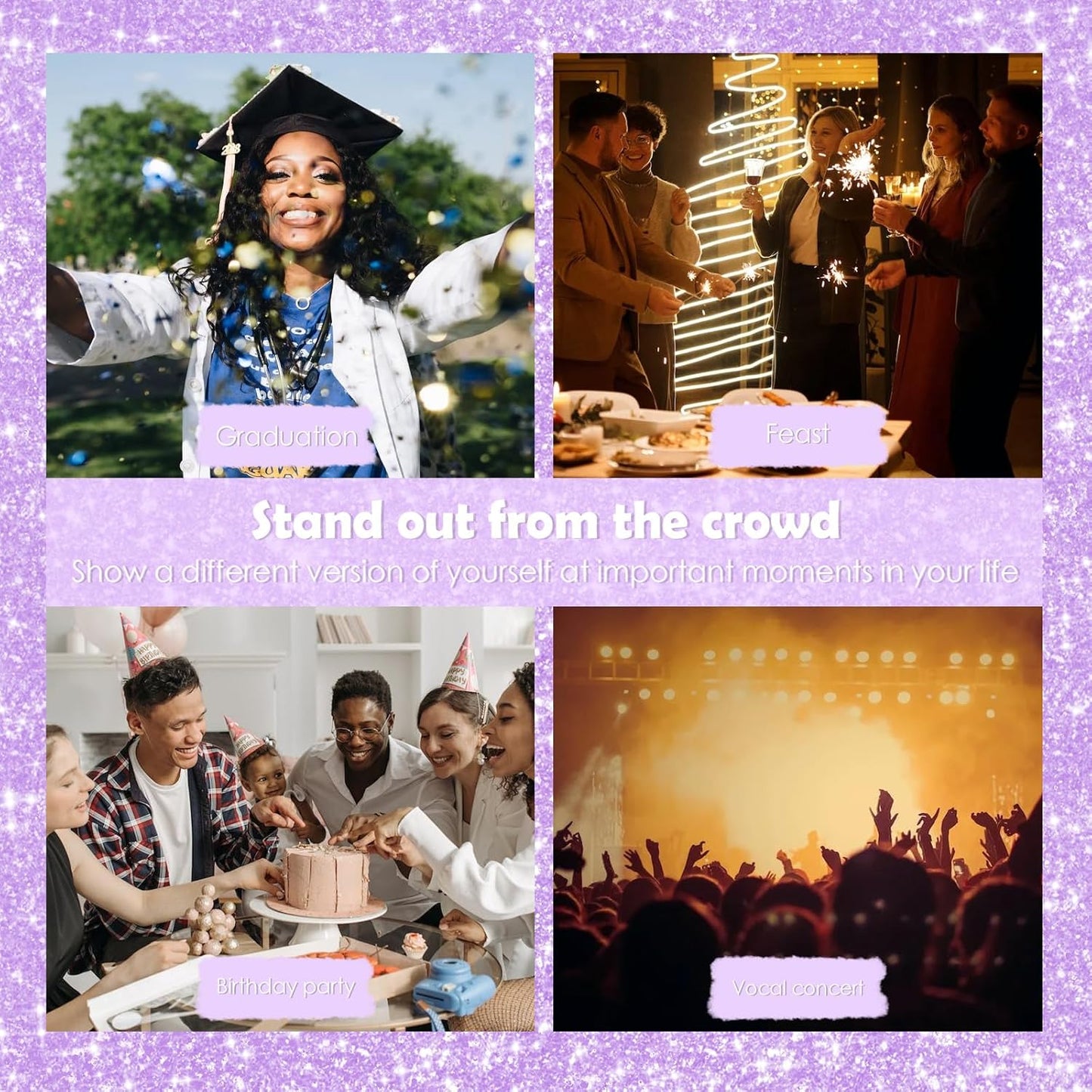 Yosca Body Glitter Spray, 30ML Diamond Body Shimmer Powder Hair Spray Silver Glitter Sparkle Highlighter Makeup Festival Concert Party Mardi Gras Rave Accessories for Rave Clothes Hair Face Nail Art