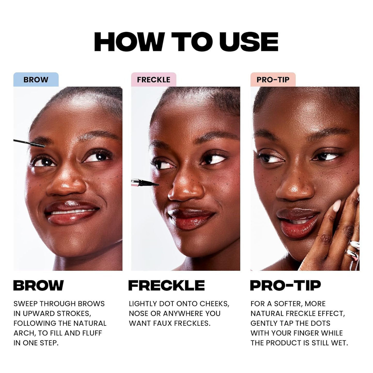Sacheu Brow & Freckle STAY-N Tinted Eyebrow Gel & Faux Freckle Pen — 2-in-1 Longwear Water Resistant Brows Tint, Cruelty-Free & Vegan, Caramel Latte