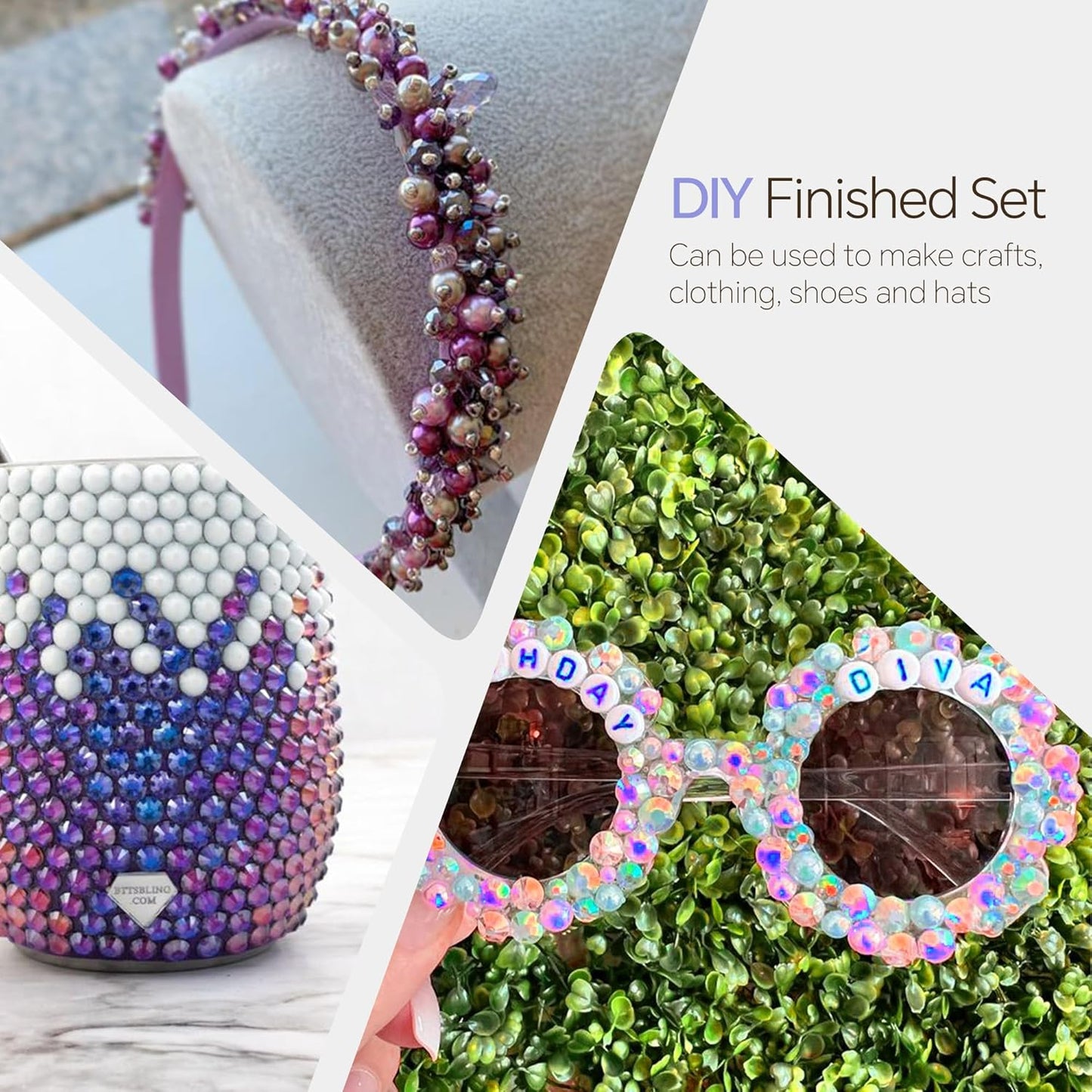 60g Gold Aquamarine Pearls Rhinestones for Crafts Mixed Size 3mm-10mm AB Color Round Half Pearls Flatback Pearl Beads and Resin Rhinestones Set for Face Art with Gel