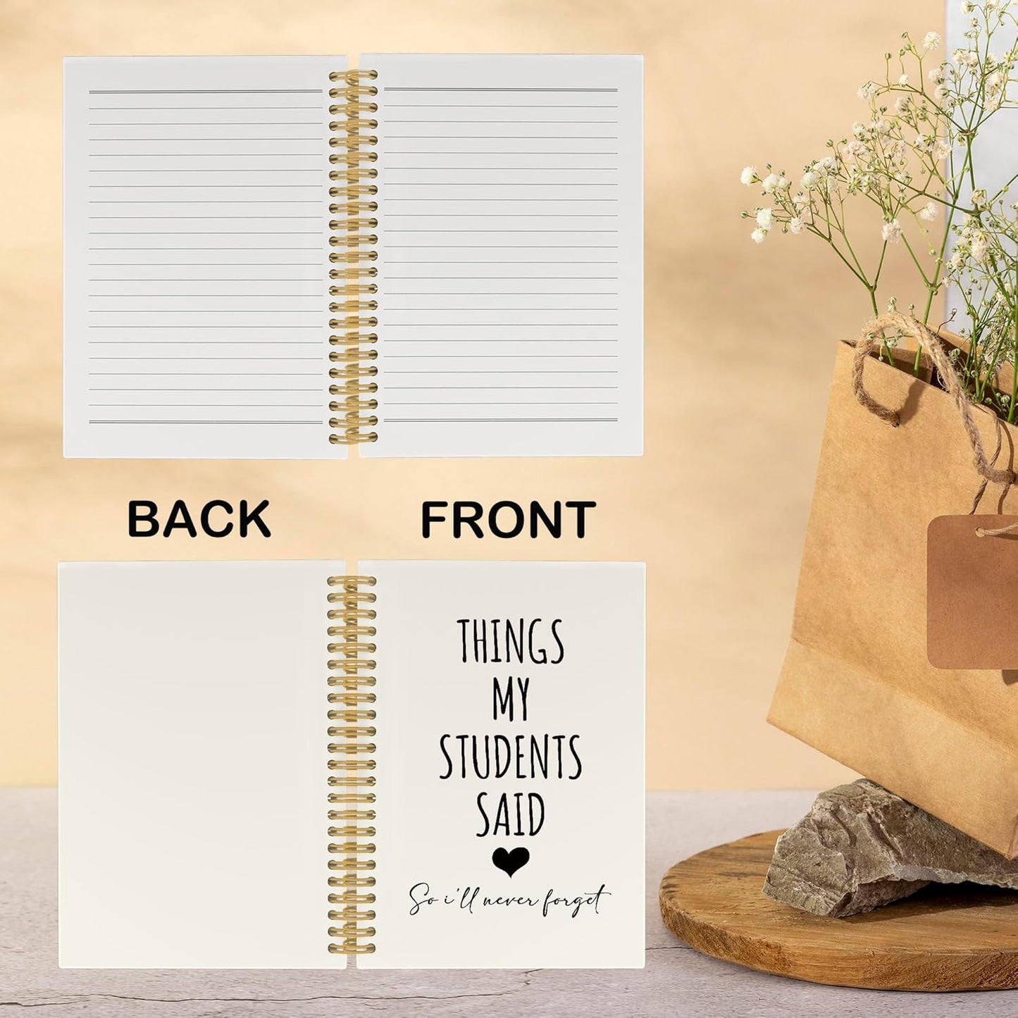 CUANFDDSF Teachers Appreciation Gifts Notebook, Back to School Teacher Gifts Journal Notebooks for Note Taking,Writing Pads,Thank You Teacher Gift Hardcover Spiral Notebook 5.5x8.3 Inch