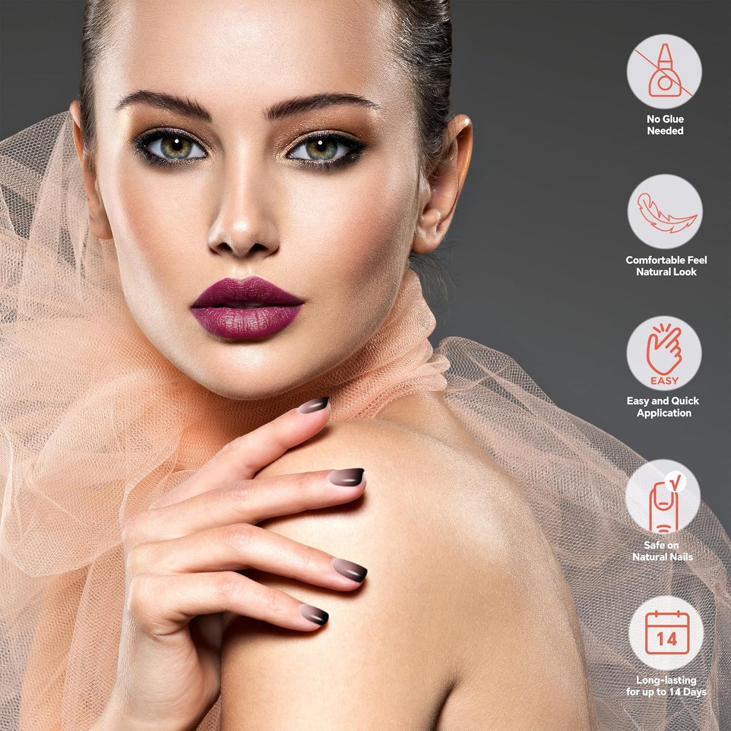 Semi Cured Gel Nail Strips-Quick DIY nail art stickers semi cured gel strips salon quality manicure at home instant beauty solution,Works with Any UV/LED Lamps(Party Night)