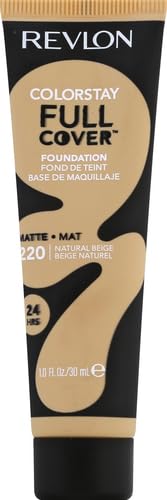 Revlon Liquid Foundation, ColorStay Face Makeup for Normal and Dry Skin, Longwear Full Coverage with Matte Finish, Oil Free, Natural Beige, 1.0 Fl Oz