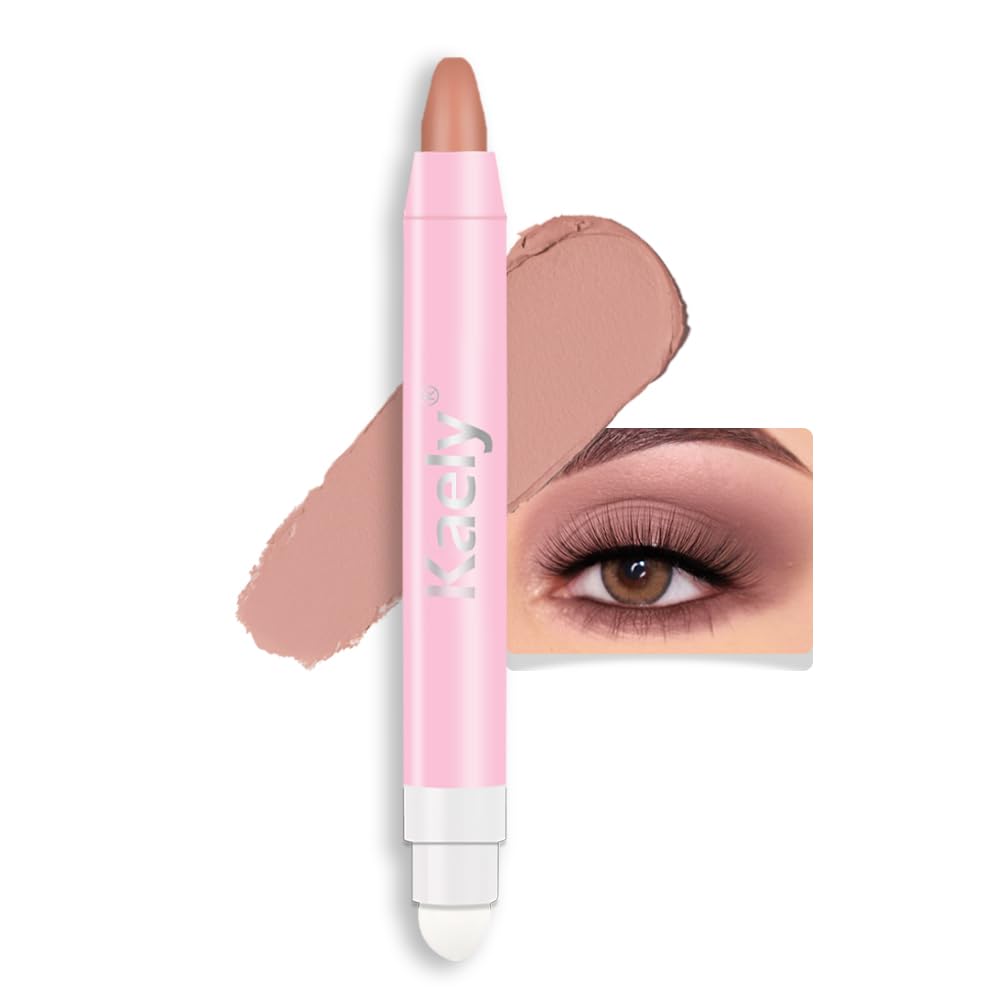 evpct 1Pcs Putty Matte Cream Eye Shadow Brightener Sticks for Eyes Waterproof Pigmented, Double Ended Cream Eyeshadow Stick Pencil Pen with Applicator, Eye Shadow Palette Highlighter Makeup 23