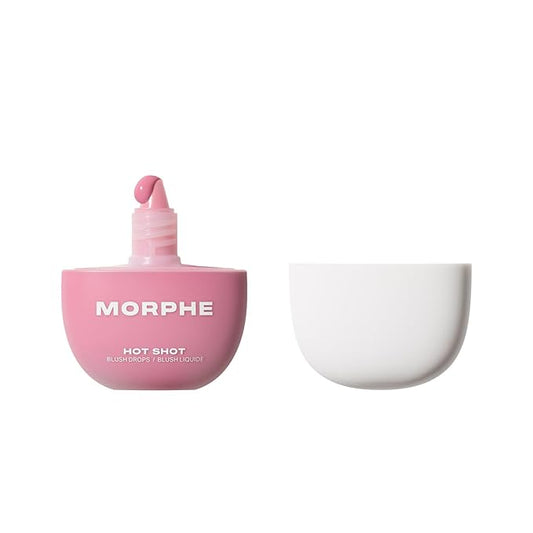 Morphe Hot Shot Blush Drops - Hydrating, Buildable Liquid Blush for Cheeks with Niacinamide and Antioxidants- Buildable, Waterweight Formula for a Natural Finish - That Girl (0.5 Fl Oz)