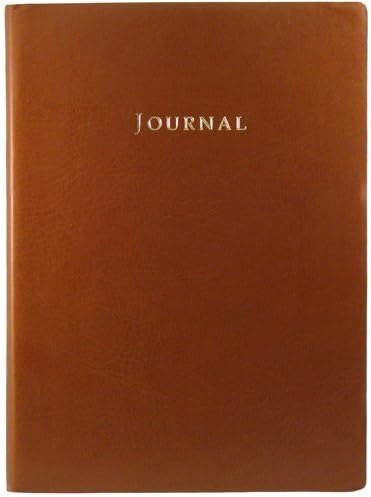WORLD TRAVELER Eccolo Tan Writing Journal, 256 Lined Page Notebook, Flexible Faux Leather Cover