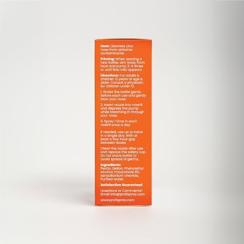 Profi Everyday Nasal Spray - Helps Defend Against Airborne Germs and Allergies, Lasts Up to 8 Hours, Advanced Nasal Spray for Air Travel, Work, Conferences & Indoor Gatherings - 180 Sprays, 0.58 FL OZ