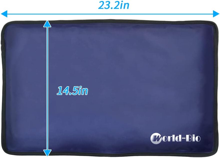Extra Large Ice Pack for Injuries Reusable, Full Back Ice Pack Large Gel Ice Wrap w/2 Straps Cold Compress for Back Pain Relief from Swelling, Bruises, Sprains, Reusable Cold Pack 23.2" x 14.5"