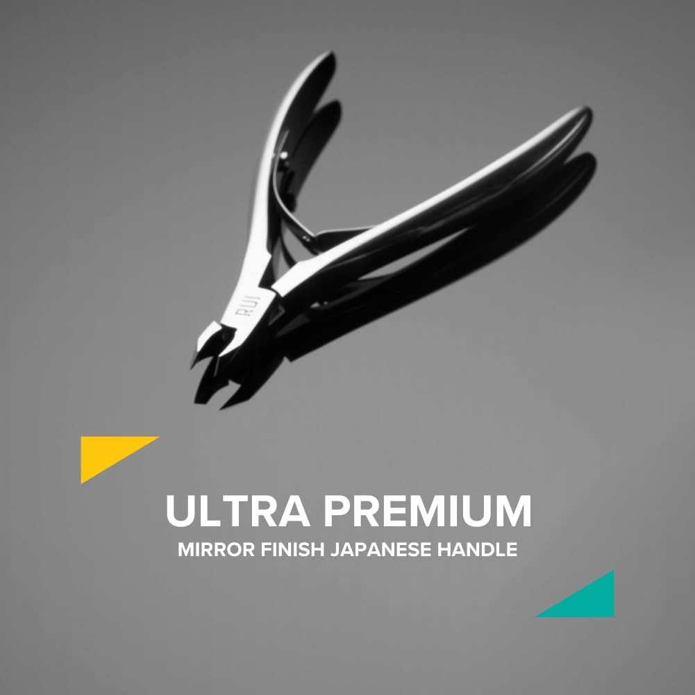 Rui Smiths Ultra-Premium Stainless Steel Cuticle Nippers - Professional Stainless Steel Cuticle Cutters - Japanese Handle, Mirror Finish - 4mm Jaw, Double Spring