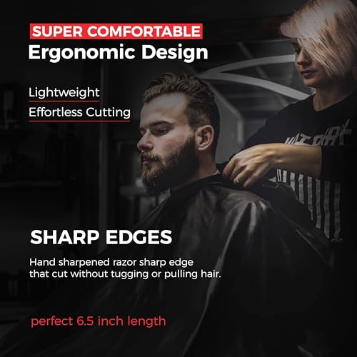 Suvorna 6.5" Hair Scissors Professional with Thinning Shears for Hair Cutting - Sharp Razor Edge Hair Cutting Scissors to Cut Hair - Barber Scissors for Hair Cutting - Hair Shears for Women and Men