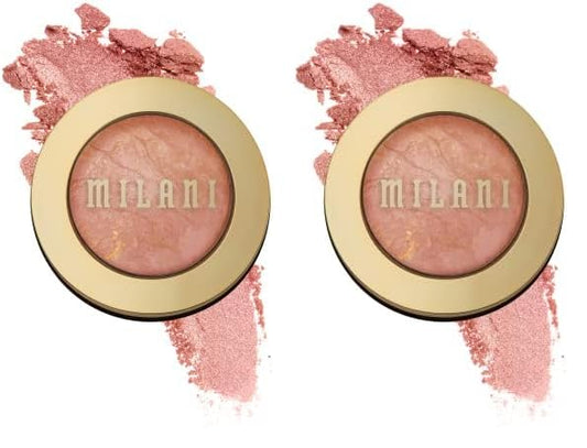 Milani Baked Blush - Berry Amore (0.12 Ounce) Cruelty-Free Powder Blush - Shape, Contour & Highlight Face for a Shimmery or Matte Finish (Pack of 2)