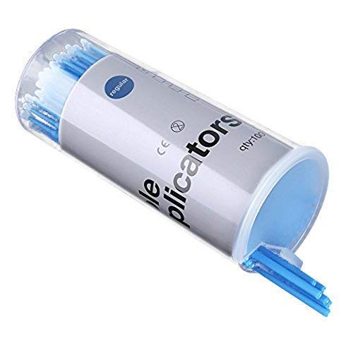 BTYMS 200 Pieces Disposable Micro Applicators Brush Dental Mascara Brushes Micro Swabs Microbrush for Lash Extensions