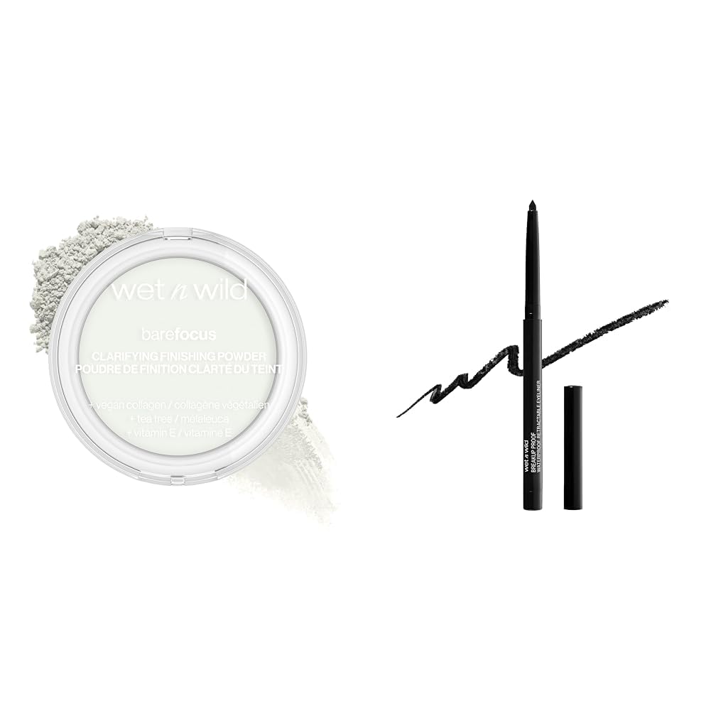 wet n wild Bare Focus Clarifying Finishing Powder & Mega Last Breakup Proof Eyeliner Waterproof 16-Hour Wear