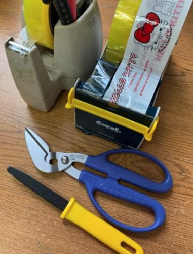 WOD TTD2SD Tabletop Twin-Roll Steel Desktop Tape Dispenser, Blue & Gray - Fits Tape up to 2 inch Wide, Holds 3 inch core, Weighted Rubber Base for Stability