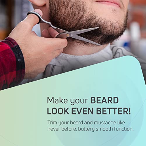 Suvorna Small Scissors for Beard, Mustache, Facial, Nose, Eyebrow & Ear Hair – Tiny Scissors for Cutting, Trimming & Grooming – 5" Stainless Steel Mustache Scissors for Men, Barbers, & Home Use