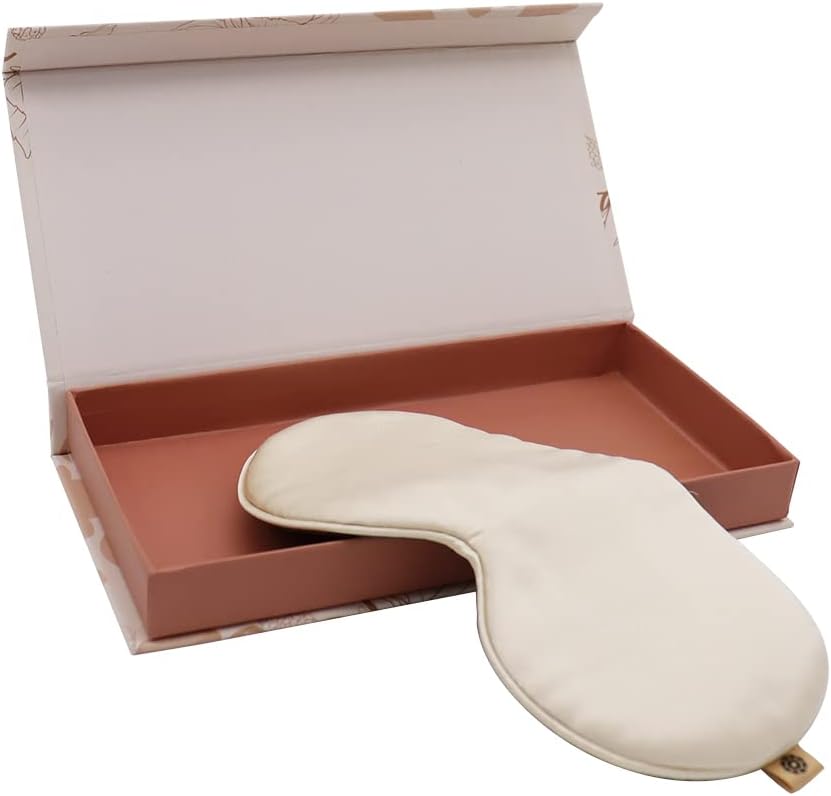 Premium 25 Momme Mulberry Silk Eye Mask for Sleeping (Vanilla Ice)