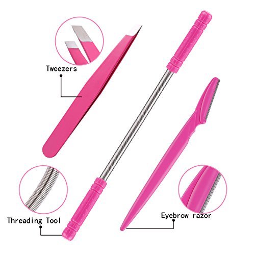 Hair Removal Spring, Kapmore Threading Hair Removal Removes Hair on The Upper Lip, Chin, Cheeks and Sideburns Including Facial Hair Epilator with Beauty Tweezers, Eyebrow Shaping Razor