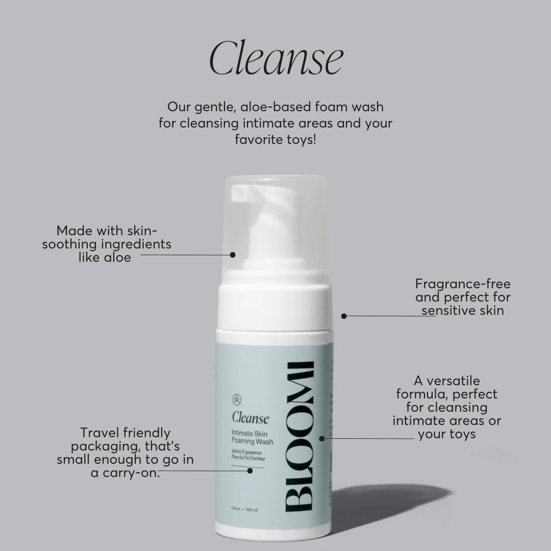 Bloomi Cleanse Intimate Skin Foaming Wash for Women - Hydrating Aloe Vera Cleansing for Intimate Areas Gentle Soothing Feminine Hygiene Shower Moisturizing Natural Foaming Soap Wash 3.4oz (1)