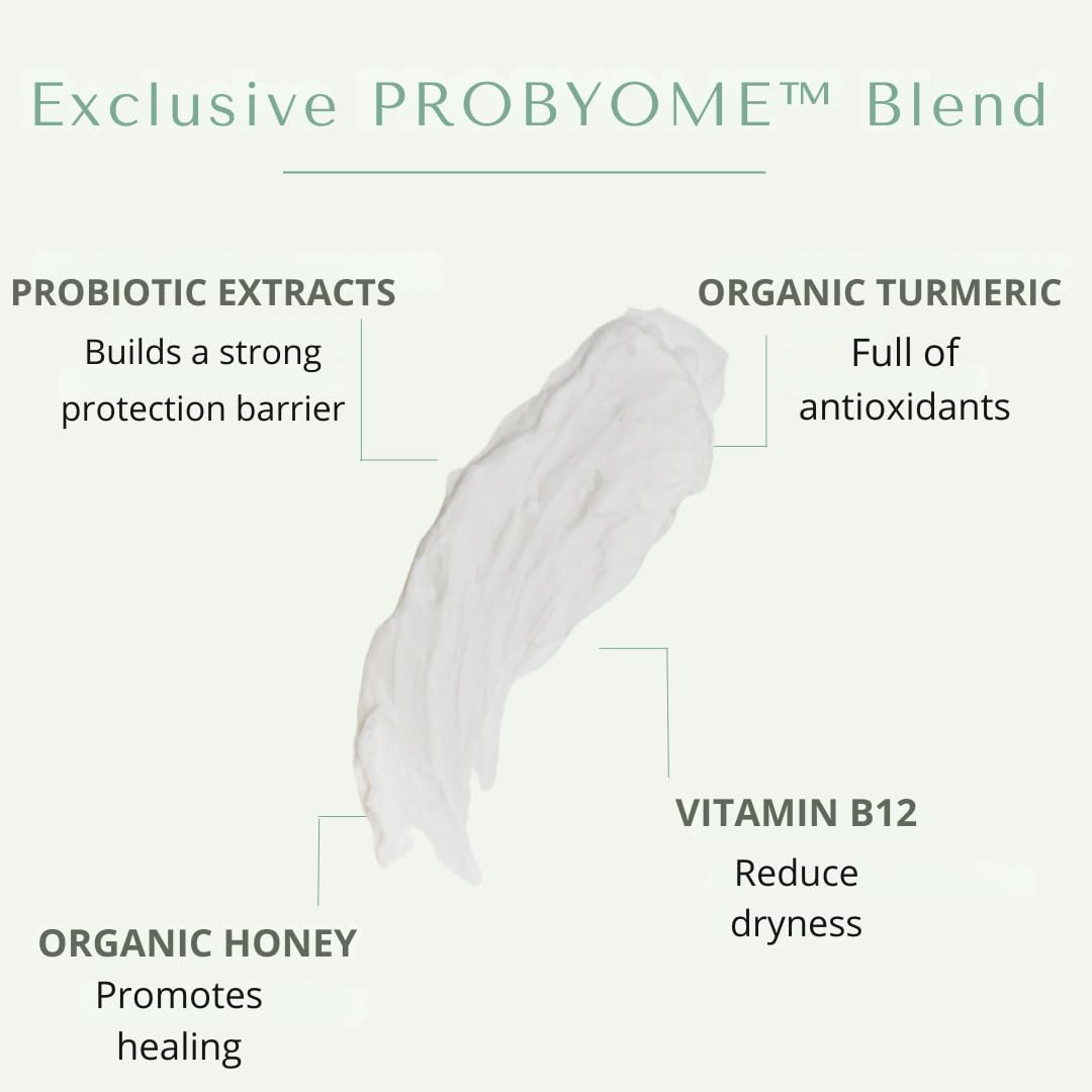 Yobee Body & Face Cream for Dry, Itchy Skin | Dermatologist Formulated | Probiotics, Honey, Turmeric, Vitamins B12 & E, Ceramides, Shea Butter | Fragrance Free | For Kids & Adults | Soothe Eczema