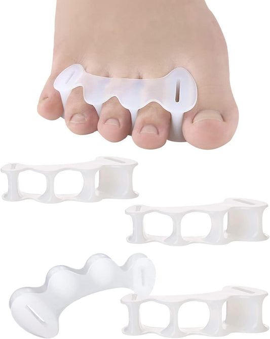 2Pairs Toe Separators Toe Spacers for Women Men to Correct Bunion, Relieve Feet Pain, Foot Alignment, Toe Straighteners for Hammertoes, Plantar Fasciitis (S, Women Shoe Size: 5-9, Men: 6-7)