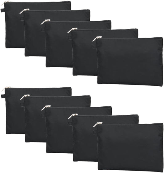 Zipper Pouch Storage Bag Simple and Stylish Women's Cosmetic and Travel Bag (Black-nylon-10)