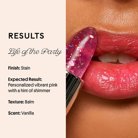 Winky Lux Lavender & Rainbow Glitter Confetti Balm - Hydrating ph Lip Balm, Natural Pink Tint with pH Color Changing, Moisturize & Soften Lips While Leaving Sheer Pink Tint, with Vanilla Scent
