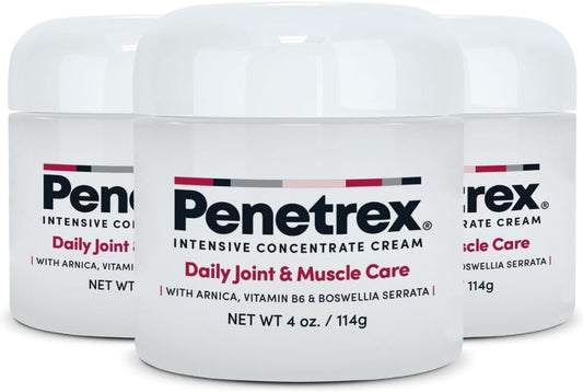 Penetrex Joint & Muscle Therapy - Soothing Comfort for Back, Neck, Hands, Feet - Premium Whole Body Rub with Arnica, Vitamin B6 MSM & Boswellia - 4oz Cream (3 Pack)