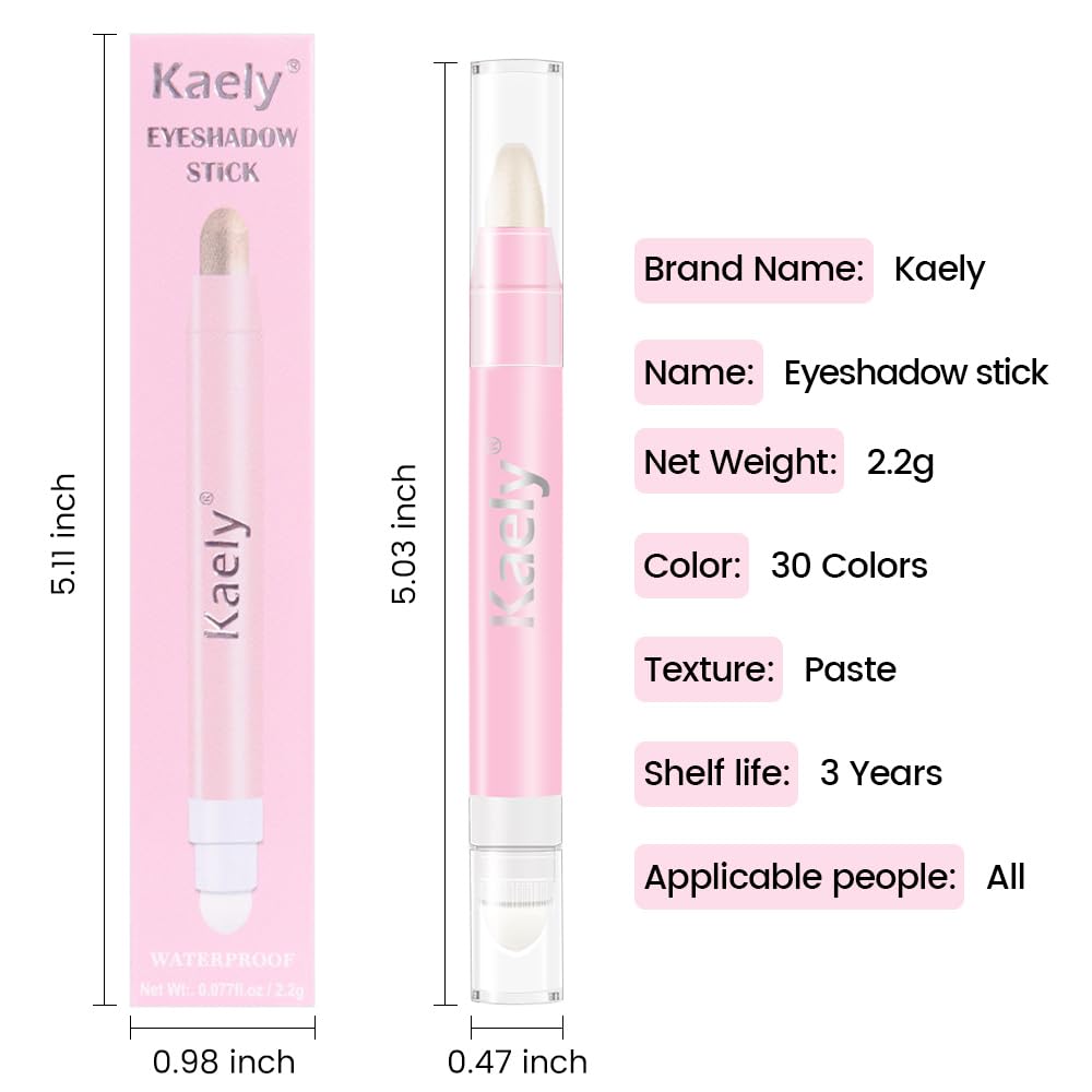 Kaely 2in1 Cream Eye Shadow Brightener Sticks for Eyes, Pencil Eyeshadow Applicator Stick Waterproof Pigmented, Eye Shadow Palette Highlighter Makeup, sombras para ojos, 38 Blonde Shimmer