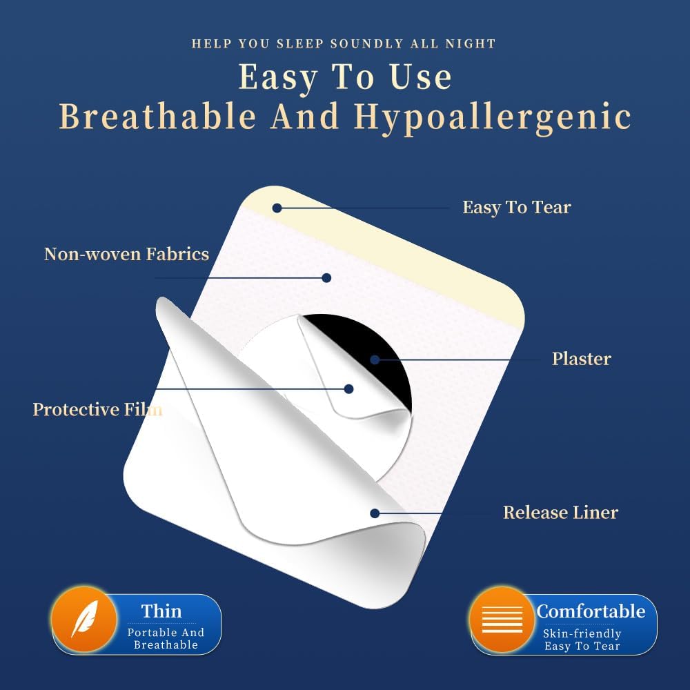 Herbal Sleep Patches for Adults, 30-Pack Upgraded, All-Natural Deep Sleep Solution, Highly Breathable for Hot Weather, Easy to Use and Lasts All Night, Suitable for Men & Women