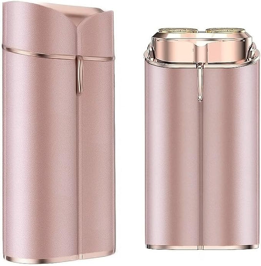 Facial Hair Removal for Women, Portable Painless Electric Shaver Device with Built-in LED, Wet/Dry Electric Razor Hair Remover Epilators for Face, Chin, Upper Lip and Arms (Rose Gold-2025)