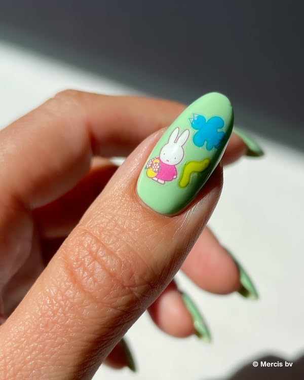 Miffy in the Garden Nail Stickers - Lightweight & Easy-to-Apply Nail Art with Trendy Designs - Durable & Long-Lasting Nail Stickers for Women, Ideal for DIY Manicures & Salon-Quality Nails