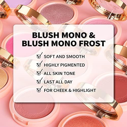 Oulac Blush Face Coral Matte | Pigmented Powdery Cream Blusher Warm Skin Light Medium| Natural Matte | Light Weight&Blendable| Cruelty-Free Blush| 12 Forever Young 4.8g