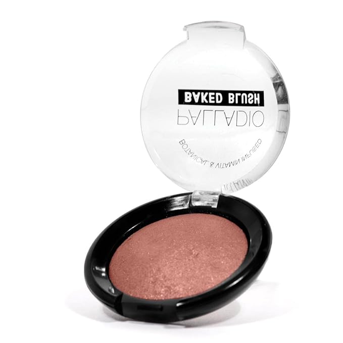 Palladio Baked Blush, Highly Pigmented Shimmery Formula, Easy to Blend & Highly Buildable, Apply Dry for a Natural Glow or Wet for a Dramatic Luminous Look, Long Lasting for All day Wear, Cho-Au-Lait
