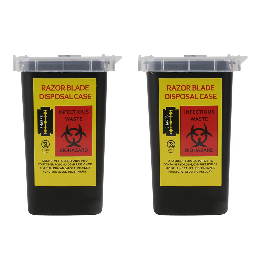 Lurrose Razor Disposal Container: 2Pcs Razor Blade Dispenser - Blade Disposal Container for Used Waste Sharps