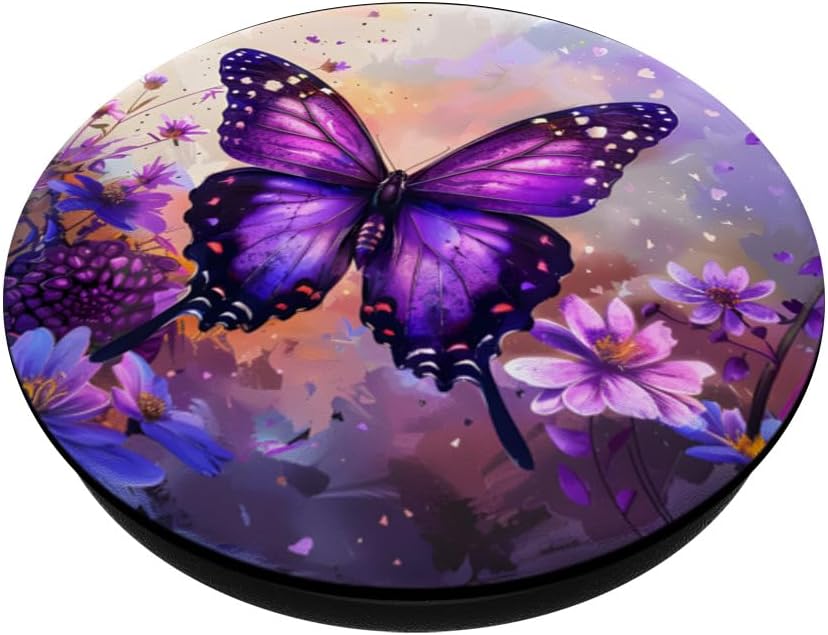 Dreamy Purple Butterflies PopSockets Adhesive PopGrip