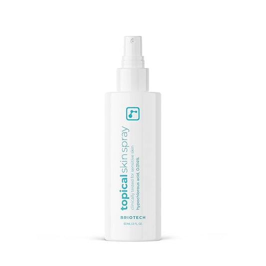 BRIOTECH Topical Skin Spray, Hypochlorous Acid Spray for Sensitive Skin, HOCl Facial Mist, Full Body Support Against Irritation, Calm Redness, Soothe Foot & Scalp, Travel Size 2 oz