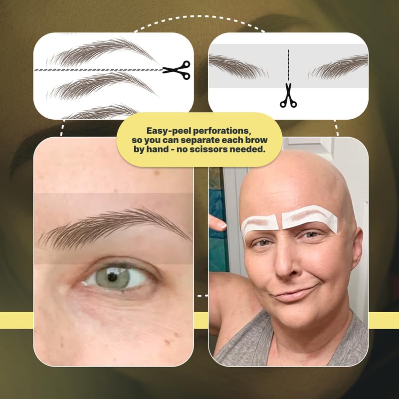 30 Pairs Dark Brown Temporary Eyebrow Tattoos, Waterproof and Smudge-Proof Medium Sassy Swerve Style Realistic Eyebrow Stickers for Women, Easy to Apply, Won't Work on Existing Brows