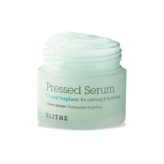 BLITHE Pressed Serum Crystal Iceplant Face Moisturizing Gel - Kbeauty Best Skin Cream for Dry Skin, Korean Serum for Combination Skin & Redness Relief, Face Moisturizer for Dry Skin Cream 0.91 Oz