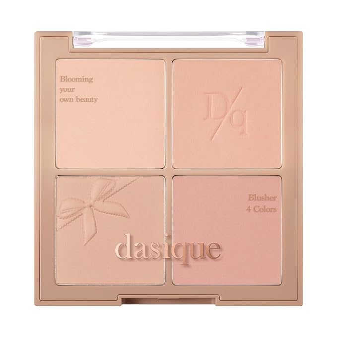 Dasique Blending Mood Cheek #10 Muted Nuts | 4 Blendable Shades in Lighteight Smooth Powder | Vegan | Korean Makeup | Blush