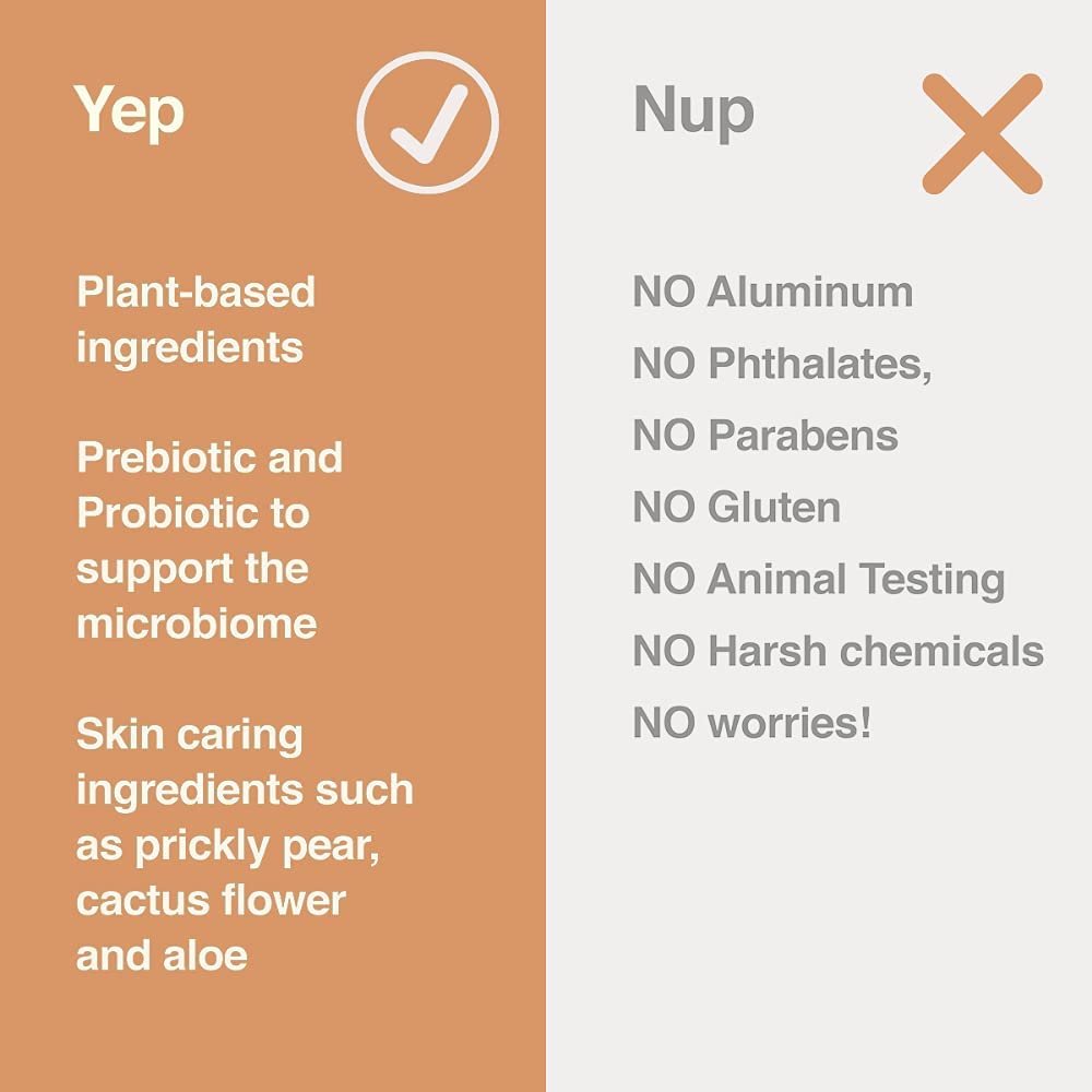 Hume Supernatural Aluminum Free Deodorant for Women & Men - Safe for Sensitive Skin - Probiotic, Plant-Based, Baking Soda Free, Aloe, & Cactus Flower, Anti Sweat, Stain & Odor - Amber Woods, 3-Pack