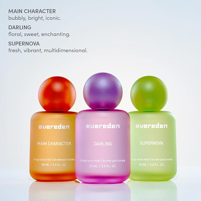 Evereden Fragrance Hair and Body Mist - Main Character: Clean and Vegan Collectible Hair and Body Spray for Teen Girls - Amplify Your Self-Expression with Iconic Scents in Mesmerizing Mist Dispensers