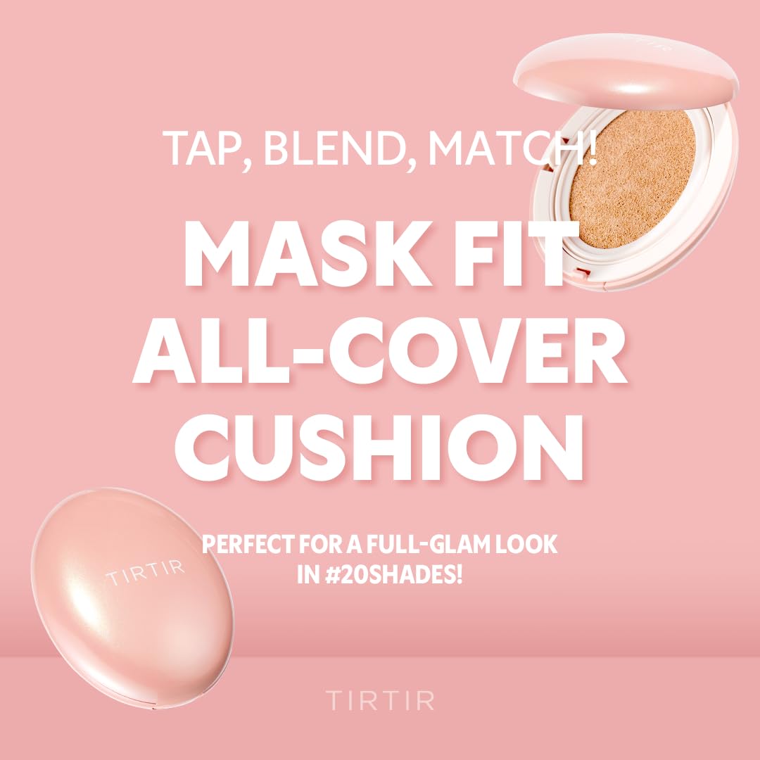 [*Mini Size*] TIRTIR All Cover Pink Cushion | Korean Cushion Foundation, (#24N Latte, 0.15 Fl Oz)
