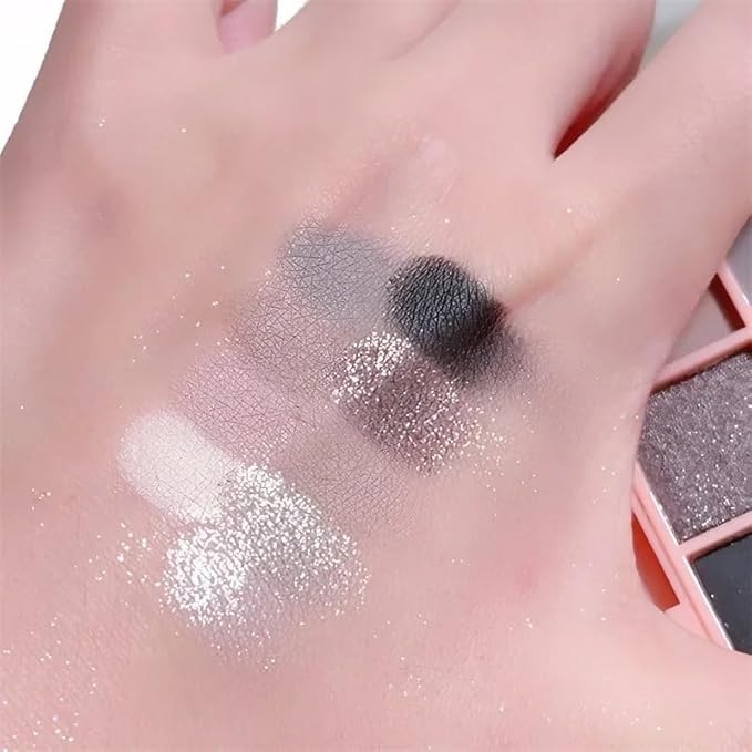 Eyeshadow Palette Makeup- 9 Colors bLACK GRAY Dark Brown Colorful Eyeshadow Palette Matte Shimmer Korean SMOKING Eye Shadow palettes Highly Pigmented Long Lasting For Girl(18#)