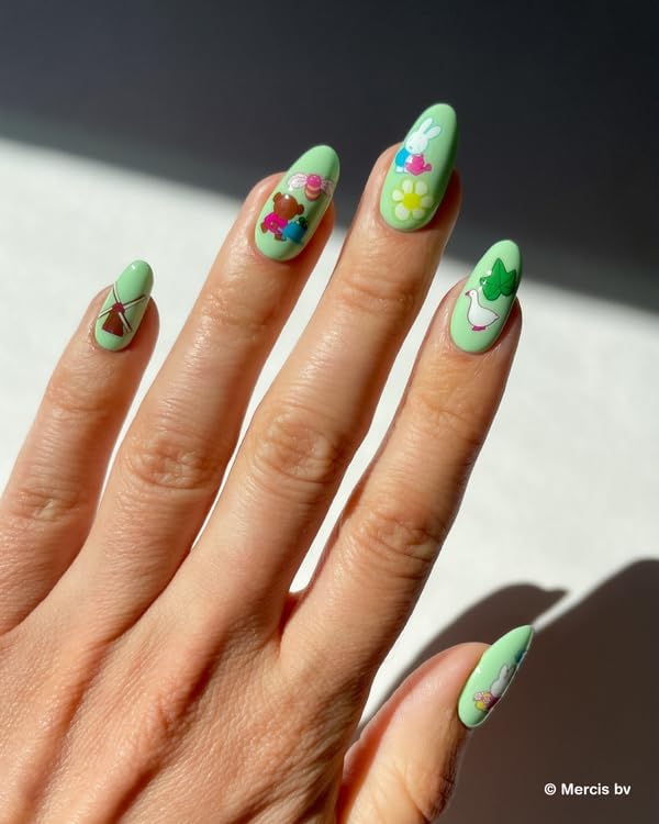 Miffy in the Garden Nail Stickers - Lightweight & Easy-to-Apply Nail Art with Trendy Designs - Durable & Long-Lasting Nail Stickers for Women, Ideal for DIY Manicures & Salon-Quality Nails