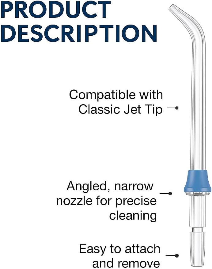 Replacement Classic Jet Tips Compatible with Waterpik Water Flossers and Other Brand Oral Irrigators, Flosser Refill Replacement Heads, Classic Jet Nozzle Accessories (6-Pack)