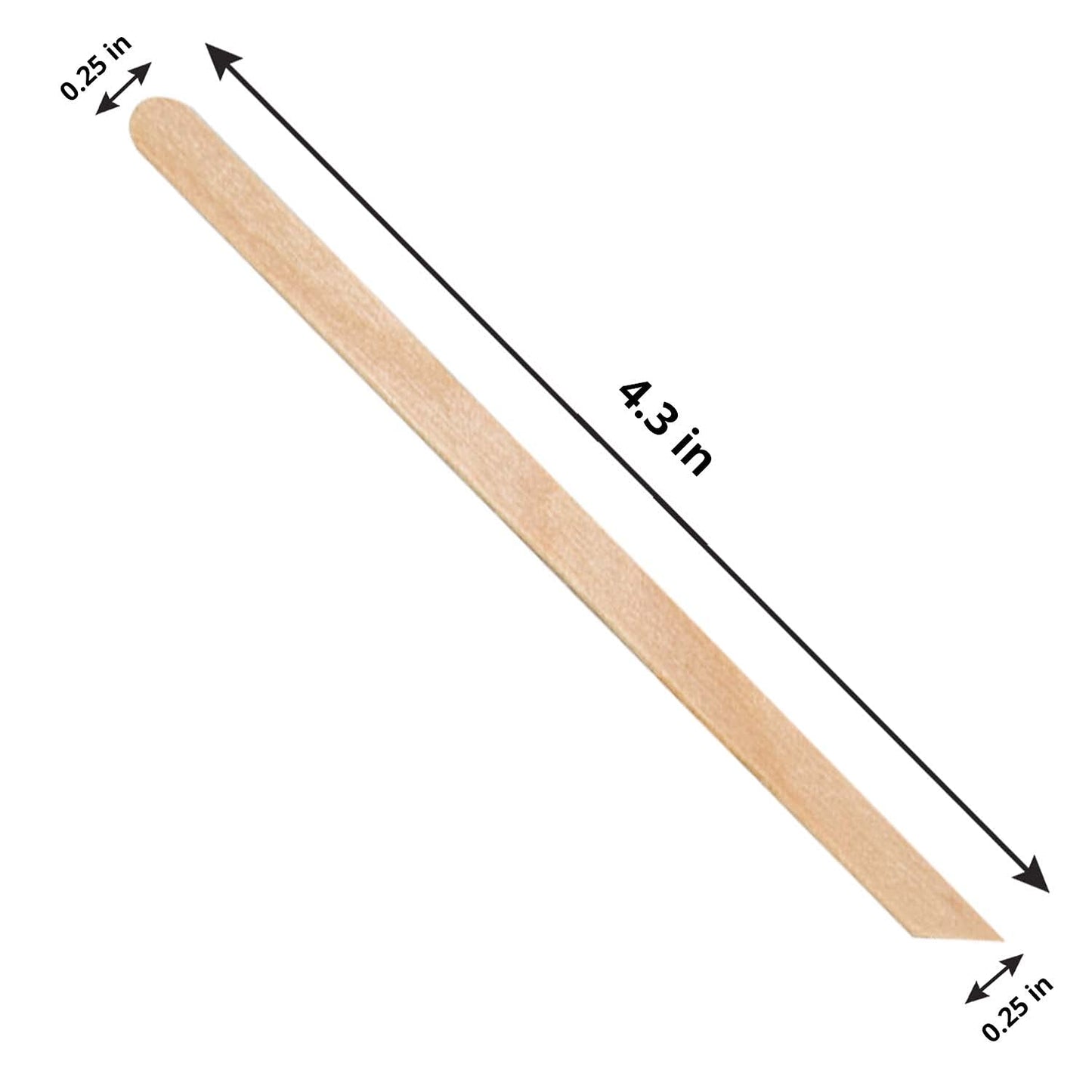 100 Pieces Small Wax Sticks Wood Spatulas Applicator Craft Sticks for Body Hair Eyebrow Lip Nose Removal Slanted/Round (Pack of 100)