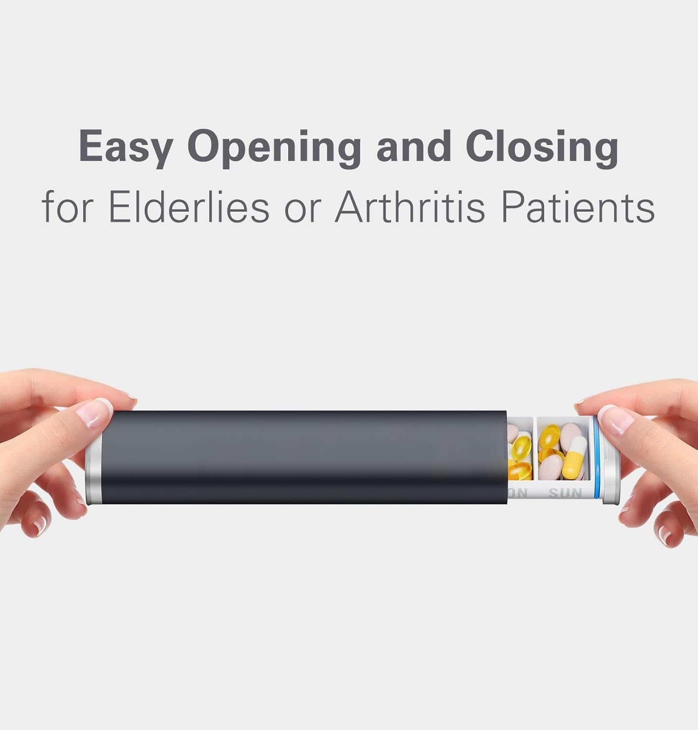 VVM Weekly Pill Organizer 7 Day, Daily Pill Box, Arthritis-Friendly Travel Pill Case, Cute Drawer-Slide Pill Holder for Vitamins, Supplements, Medicine Pill Organizer