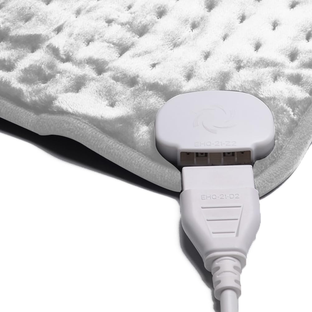 Ambershine 17''x33'' XXXL King Size Heating Pad with 12 Temperature Settings & 4 Auto-Off Countdown Timers, Pain Relief for Back/Neck/Shoulders/Abdomen/Legs, Christmas Gifts for mom dad (Light Grey)